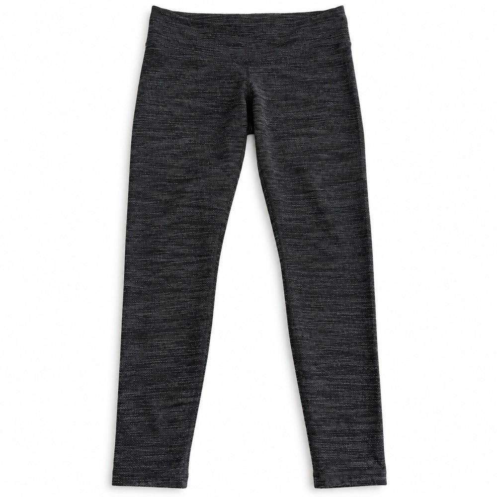 Lululemon Leggings Womens 8 Black Space Dye Knit Stretch Athletic Yoga Pants